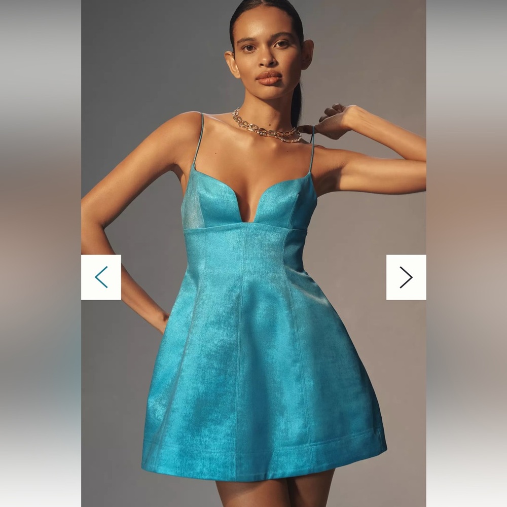 Acler Mornington Mini Dress - sparkly blue dress - fits like size 10